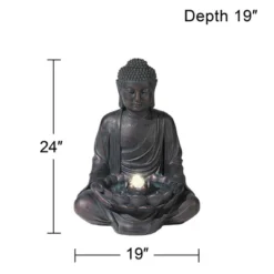 John Timberland Meditating Buddha Zen Bubbler Outdoor Water Fountain With LED Light 24" For Yard Garden Patio Home Deck Porch House Meditation Decor 10 John Timberland Meditating Buddha Zen Bubbler Outdoor Water Fountain With LED Light 24" For Yard Garden Patio Home Deck Porch House Meditation Decor -John Timberland Shop GUEST 006a268f 8df2 427d 9b60 5e737238b6df