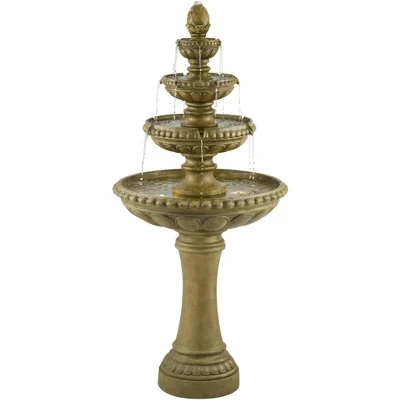 Sag Harbor 66" High Large Italian Outdoor Decor Sand Stone Floor Fountain With Light LED 4-Tier Outside Garden Patio Yard Backyard 7 Sag Harbor 66" High Large Italian Outdoor Decor Sand Stone Floor Fountain With Light LED 4-Tier Outside Garden Patio Yard Backyard - Image 7