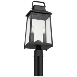 John Timberland Jubliee 20 1/4" High Modern Outdoor Post Light Fixture Pole Porch House Exterior 2-Light Weatherproof Black Metal Clear Glass Shade -John Timberland Shop GUEST 01b3448a d413 410f a60e 3bd7af50f978
