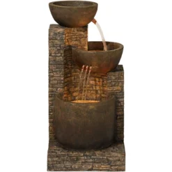 John Timberland Outdoor Floor Water Fountain Three Bowl Floor Cascade 35" For Yard Garden Lawn -John Timberland Shop GUEST 0423c6ab af9c 4015 9bc0 b0b66a9577dc