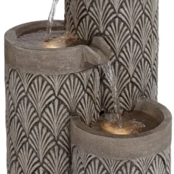 John Timberland Havara Rustic 3-Tier Cascading Columns Outdoor Floor Water Fountain With LED Light 26" For Yard Garden Patio Home Deck -John Timberland Shop GUEST 043c4c75 ebea 4b0a 95d8 12d013913b28