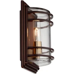John Timberland Habitat Modern Outdoor Wall Light Fixtures Set Of 2 Bronze Brass 11" Clear Glass For Post Exterior Barn Deck House Porch Yard Patio -John Timberland Shop GUEST 04b75ebd eda6 4698 8474 91098682a1c1