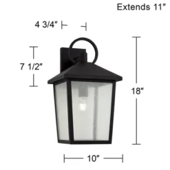 John Timberland Westmont 18" High Modern Outdoor Wall Light Fixture Mount Porch House Exterior Weatherproof Sand Black Aluminum Seeded Glass Shade -John Timberland Shop GUEST 04f9c562 f993 44c6 b350 11bf21a9073b