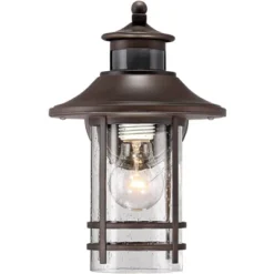 John Timberland Galt Outdoor Mission Wall Light Fixture Oil Rubbed Bronze Motion Sensor Dusk To Dawn 11 1/4" Seedy Glass For Post Exterior Barn Deck -John Timberland Shop GUEST 0515dd8f f3eb 4799 9f49 a1d6c0865969