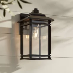 John Timberland North House Mission Outdoor Wall Light Fixture Matte Black Metal 16" Clear Glass For Post Exterior Barn Deck House Porch Yard Patio -John Timberland Shop GUEST 06cff6ea d658 4ef2 a4e7 756667219392