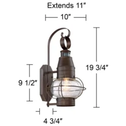 John Timberland Galt Rustic Outdoor Wall Light Fixture Oil Rubbed Bronze Motion Sensor Dusk To Dawn 19 3/4" Clear Seedy Glass For Post Exterior Barn -John Timberland Shop GUEST 06d7e059 b4ba 41a4 8c25 50cb950dc67c