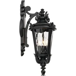 John Timberland Casa Marseille Vintage Rustic Outdoor Wall Light Fixture Textured Black Scroll 21 3/4" Clear Hammered Glass For Post Exterior Barn -John Timberland Shop GUEST 07e3ae52 607a 4230 a27d 0e2ced0aef74