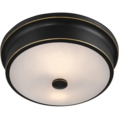 John Timberland Aabria 11 3/4" Wide High Modern Outdoor Flush-Mount Light Fixture Ceilng Porch House Weatherproof Matte Black Metal Glass Shade 5 John Timberland Aabria 11 3/4" Wide High Modern Outdoor Flush-Mount Light Fixture Ceilng Porch House Weatherproof Matte Black Metal Glass Shade - Image 5