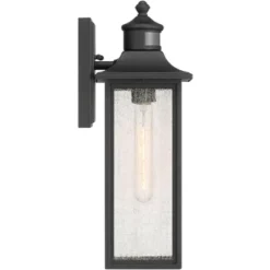 John Timberland Mission Outdoor Wall Light Fixture Black Dusk To Dawn Motion Sensor 16 1/2" Seeded Glass For Exterior House Porch -John Timberland Shop GUEST 0878436e 409d 4df1 9476 a16872fb54c6