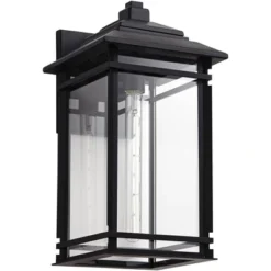 John Timberland North House Mission Outdoor Wall Light Fixture Matte Black Metal 19" Clear Glass For Post Exterior Barn Deck House Porch Yard Patio -John Timberland Shop GUEST 09bbb569 4809 4d3f a7e8 a20e2279a402