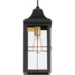 John Timberland Sunderland Vintage Outdoor Wall Light Fixture Black Warm Gold 18 1/2" Clear Glass Panels For Post Exterior Barn Deck House Porch Yard -John Timberland Shop GUEST 0a1319a3 d5b3 4a5b a22f de5538b83fa1