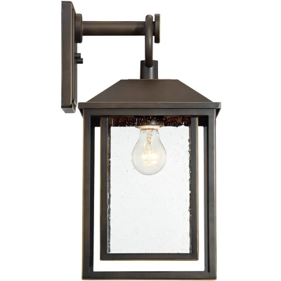 John Timberland Califa Mission Outdoor Wall Light Fixture Bronze 18" Clear Textured Glass For Post Exterior Barn Deck House Porch Yard Posts Patio 5 John Timberland Califa Mission Outdoor Wall Light Fixture Bronze 18" Clear Textured Glass For Post Exterior Barn Deck House Porch Yard Posts Patio - Image 5