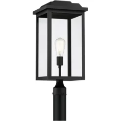 John Timberland Eastcrest Modern Outdoor Post Light Textured Black 22 1/2" Clear Glass Panels For Exterior Barn Deck House Porch Yard Patio Outside -John Timberland Shop GUEST 0af94481 aeec 49c4 ad47 b8bdd006b15e
