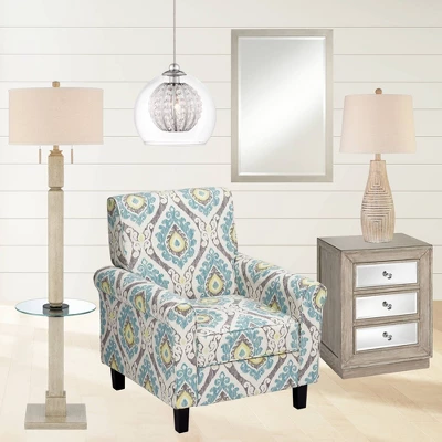 John Timberland Southwest Rustic Table Lamp 27" Tall Faux Light Wood Oatmeal Fabric Drum Shade For Living Room Bedroom Bedside Nightstand 8 John Timberland Southwest Rustic Table Lamp 27" Tall Faux Light Wood Oatmeal Fabric Drum Shade For Living Room Bedroom Bedside Nightstand - Image 8