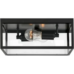 John Timberland Modern Outdoor Ceiling Light Fixture Matte Black 12" Clear Glass Panels Square Exterior House Porch Patio Outside 10 John Timberland Modern Outdoor Ceiling Light Fixture Matte Black 12" Clear Glass Panels Square Exterior House Porch Patio Outside -John Timberland Shop GUEST 0d03ac0c d90c 4cc8 91ac 4f395c62c1b9