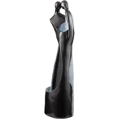 Modern Couple 47" High Large Indoor Outdoor Decor Black Resin Floor Fountain With Light LED Standing Outside Garden Patio Yard 4 Modern Couple 47" High Large Indoor Outdoor Decor Black Resin Floor Fountain With Light LED Standing Outside Garden Patio Yard - Image 4