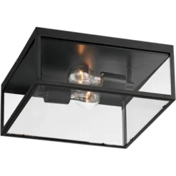 John Timberland Modern Outdoor Ceiling Light Fixture Matte Black 12" Clear Glass Panels Square Exterior House Porch Patio Outside 11 John Timberland Modern Outdoor Ceiling Light Fixture Matte Black 12" Clear Glass Panels Square Exterior House Porch Patio Outside -John Timberland Shop GUEST 0dfc3ef8 1390 4214 a8e7 4d216d5af2fa