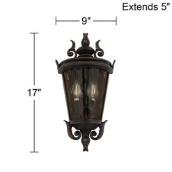 John Timberland Casa Marseille Rustic Outdoor Wall Light Fixture Veranda Bronze Scroll 17" Champagne Hammered Glass For Post Exterior Barn Deck House -John Timberland Shop GUEST 0e1de39e af71 461b 8ab7 0edc84050724