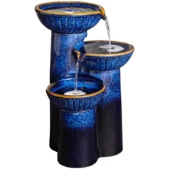 John Timberland Modern Outdoor Floor Water Fountain With Light LED 26 3/4" High Cascading Bowls For Yard Garden Patio Deck -John Timberland Shop GUEST 10cfa2de d620 44c6 a8bf fb001cef1108