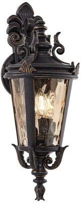 John Timberland Casa Marseille Rustic Outdoor Wall Light Fixture Valencia Bronze Scroll 21 3/4" Champagne Hammered Glass For Post Exterior Barn Deck 3 John Timberland Casa Marseille Rustic Outdoor Wall Light Fixture Valencia Bronze Scroll 21 3/4" Champagne Hammered Glass For Post Exterior Barn Deck - Image 3