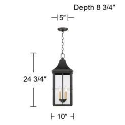 John Timberland Sunderland Vintage Outdoor Hanging Light Black Gold 24 3/4" Clear Glass Panels For Post Exterior Barn Deck House Porch Yard Patio Home -John Timberland Shop GUEST 1432f094 f020 422f 8e96 187d4edbc017