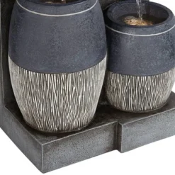 John Timberland Mendit Rustic Cascading 2-Jar Outdoor Wall Floor Water Fountain With LED Light 29" For Yard Garden Patio Home Deck Lawn -John Timberland Shop GUEST 143f0ad7 9d62 4751 943d 4cdee7a3e08f