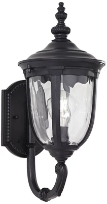 John Timberland Bellagio Vintage Rustic Outdoor Wall Light Fixture Texturized Black Upbridge 16 1/2" Clear Hammered Glass For Post Exterior Barn Deck 3 John Timberland Bellagio Vintage Rustic Outdoor Wall Light Fixture Texturized Black Upbridge 16 1/2" Clear Hammered Glass For Post Exterior Barn Deck - Image 3