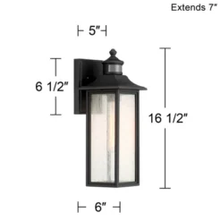 John Timberland Mission Outdoor Wall Light Fixtures Set Of 2 Black Motion Sensor 16 1/2" Seeded Glass For Post Exterior Barn Deck -John Timberland Shop GUEST 160794c9 4013 42be 8dea 731d415714ab