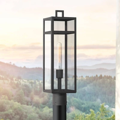 John Timberland San Lucas 21 3/4" High Modern Outdoor Post Light Fixture Pole Porch House Exterior Weatherproof Sand Black Metal Clear Glass Shade 1 John Timberland San Lucas 21 3/4" High Modern Outdoor Post Light Fixture Pole Porch House Exterior Weatherproof Sand Black Metal Clear Glass Shade