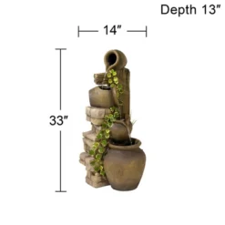 John Timberland Cascading Rustic Three Jugs Outdoor Floor Water Fountain 33" For Yard Garden Patio Home Deck Porch House Exterior Balcony Roof -John Timberland Shop GUEST 16956aef 2fb9 46da bf4a b79db40e49cb