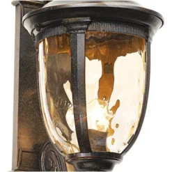 John Timberland Bellagio Vintage Rustic Outdoor Wall Light Fixture Veranda Bronze Dual Scroll Arm 24" Champagne Hammered Glass For Post Exterior Barn -John Timberland Shop GUEST 173de11a ea39 4b7e ac94 d275441319fd
