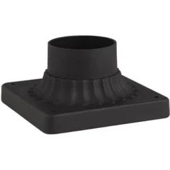 John Timberland Moray Bay 17" High Mission Outdoor Post Light Fixture Pole Porch House With Pier Mount Adapter 3-Light Black Metal Seeded Glass Shade -John Timberland Shop GUEST 17b83994 0b9f 4277 b95e 630608f482a6