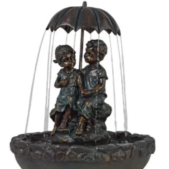 John Timberland Boy And Girl Under Umbrella Modern Outdoor Water Fountain 40" For Yard Garden Patio Home Deck Porch House Exterior Balcony Roof Decor -John Timberland Shop GUEST 1919eaec 99d6 48b4 b382 a78f1434a096