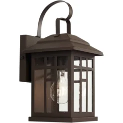 John Timberland Outdoor Wall Lights Set Of 2 Fixture Carriage Style Bronze 12 1/2" Clear Glass Lantern Exterior House Porch Patio -John Timberland Shop GUEST 195e4723 97b0 4545 b74d 73527a064381