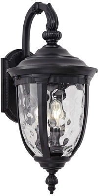 John Timberland Bellagio Vintage Rustic Outdoor Wall Light Fixture Textured Black Downbridge 20 1/2" Clear Hammered Glass For Post Exterior Barn Deck 4 John Timberland Bellagio Vintage Rustic Outdoor Wall Light Fixture Textured Black Downbridge 20 1/2" Clear Hammered Glass For Post Exterior Barn Deck - Image 4