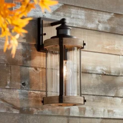 John Timberland Stan Rustic Farmhouse Outdoor Wall Light Fixture Gray Faux Wood Black Motion Sensor 15 1/2" Clear Ribbed Glass For Post Exterior Barn 14 John Timberland Stan Rustic Farmhouse Outdoor Wall Light Fixture Gray Faux Wood Black Motion Sensor 15 1/2" Clear Ribbed Glass For Post Exterior Barn -John Timberland Shop GUEST 19d9bd87 d433 4562 bf32 00d2c98607fc
