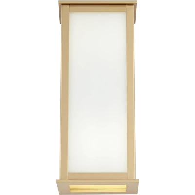 John Timberland Modern Outdoor Wall Light Fixture Warm Gold 12 3/4" Milky White Glass Shade For Exterior Barn Deck House Porch Yard Patio Outside Home 4 John Timberland Modern Outdoor Wall Light Fixture Warm Gold 12 3/4" Milky White Glass Shade For Exterior Barn Deck House Porch Yard Patio Outside Home - Image 4