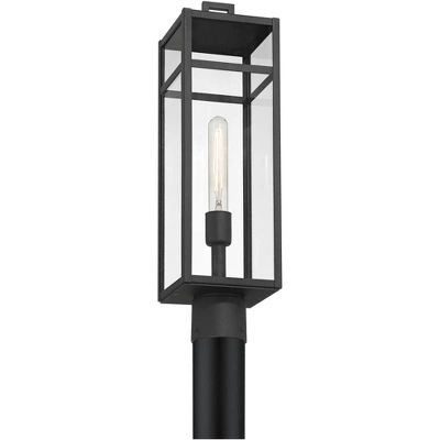 John Timberland San Lucas 21 3/4" High Modern Outdoor Post Light Fixture Pole Porch House Exterior Weatherproof Sand Black Metal Clear Glass Shade 4 John Timberland San Lucas 21 3/4" High Modern Outdoor Post Light Fixture Pole Porch House Exterior Weatherproof Sand Black Metal Clear Glass Shade - Image 4