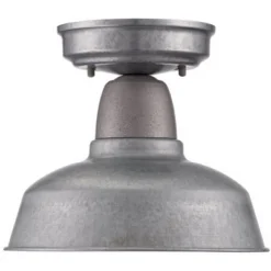 John Timberland Urban Barn Rustic Industrial Farmhouse Semi Flush Mount Outdoor Ceiling Light Galvanized Metal 8 3/4" For Post Exterior Barn Deck Yard -John Timberland Shop GUEST 1b5f2126 f6b6 47b4 a10c d28b95a30530
