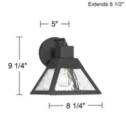 John Timberland Delia 9 1/4" High Modern Outdoor Wall Light Fixture Mount Porch House Weatherproof Textured Black Finish Metal Clear Glass Shade -John Timberland Shop GUEST 1ba0ccd2 ada5 4fd7 b009 00e5335496b1