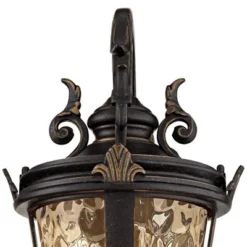 John Timberland Casa Marseille Vintage Rustic Outdoor Wall Light Fixture Bronze Scroll 21 1/2" Hammered Glass For Post Exterior Barn Deck House Porch -John Timberland Shop GUEST 1bbb7444 024b 4488 bc03 6ce52d024b01
