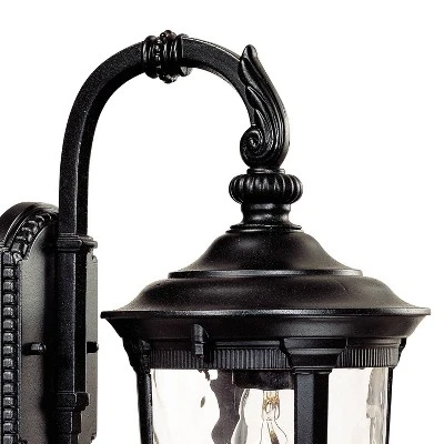 John Timberland Bellagio Vintage Outdoor Wall Light Fixtures Set Of 2 Texturized Black Downbridge 16 1/2" Clear Hammered Glass For Post Exterior Barn 2 John Timberland Bellagio Vintage Outdoor Wall Light Fixtures Set Of 2 Texturized Black Downbridge 16 1/2" Clear Hammered Glass For Post Exterior Barn - Image 2