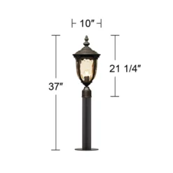 John Timberland Outdoor Post Light Fixture LED Veranda Bronze 37" Clear Hammered Glass For Exterior House Porch Patio Garden Yard -John Timberland Shop GUEST 1c704a8a 0848 4f8c 83ba df99e3226acc