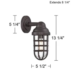 John Timberland Marlowe Industrial Outdoor Wall Light Fixture Galvanized Metal Cage 13 1/4" Clear Glass For Post Exterior Barn Deck House Porch Yard -John Timberland Shop GUEST 1d90a4b4 d261 4e20 9eb8 efc4e0d693df