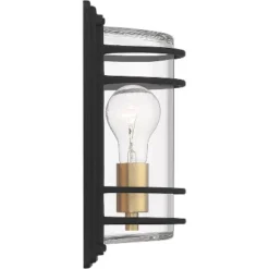 John Timberland Habitat Modern Industrial Outdoor Wall Light Fixture Black Brass 11" Clear Glass For Post Exterior Barn Deck House Porch Yard Patio -John Timberland Shop GUEST 1dd91487 110a 4e64 bfea a3bf82ad69b1