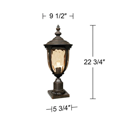 John Timberland Bellagio Vintage Outdoor Post Light Veranda Bronze With Pier Mount 25'' Champagne Hammered Glass For Exterior Barn Deck House Porch 3 John Timberland Bellagio Vintage Outdoor Post Light Veranda Bronze With Pier Mount 25'' Champagne Hammered Glass For Exterior Barn Deck House Porch - Image 3