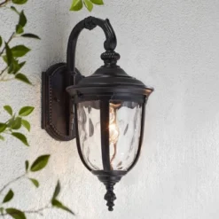 John Timberland Bellagio Vintage Outdoor Wall Light Fixtures Set Of 2 Texturized Black Downbridge 16 1/2" Clear Hammered Glass For Post Exterior Barn 9 John Timberland Bellagio Vintage Outdoor Wall Light Fixtures Set Of 2 Texturized Black Downbridge 16 1/2" Clear Hammered Glass For Post Exterior Barn -John Timberland Shop GUEST 1e7c526b 21d4 485d a010 f877ead83bb3