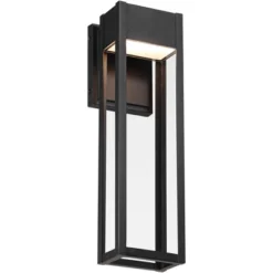 John Timberland Austin 16" High Modern Outdoor Wall Light Fixture Mount Porch House LED Bulb Weatherproof Sand Black Finish Aluminum Glass Shade -John Timberland Shop GUEST 1f4a8a01 dcb9 4fbb 8f44 b1ec2c9d42ca