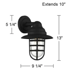 John Timberland Marlowe Rustic Industrial Outdoor Wall Light Fixtures Set Of 2 Black Hooded Cage 13" Clear Glass For Post Exterior Barn -John Timberland Shop GUEST 1f785e45 a646 4a60 a527 084febad5a93