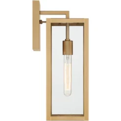 John Timberland Titan Modern Outdoor Wall Light Fixtures Set Of 2 Soft Gold Rectangular Frame 17" Clear Glass For Post Exterior Barn -John Timberland Shop GUEST 1fab800f 0065 401d b958 6761d0cc1218